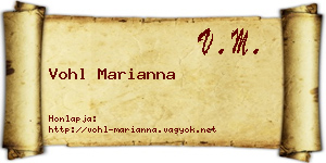 Vohl Marianna névjegykártya